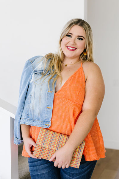 Daisy Woven Cami In Coral