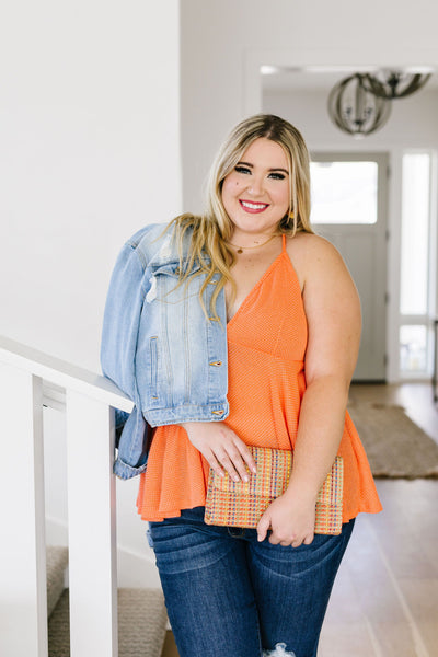 Daisy Woven Cami In Coral