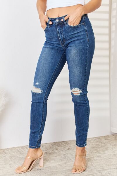 Judy Blue High Waist Distressed Skinny Jeans