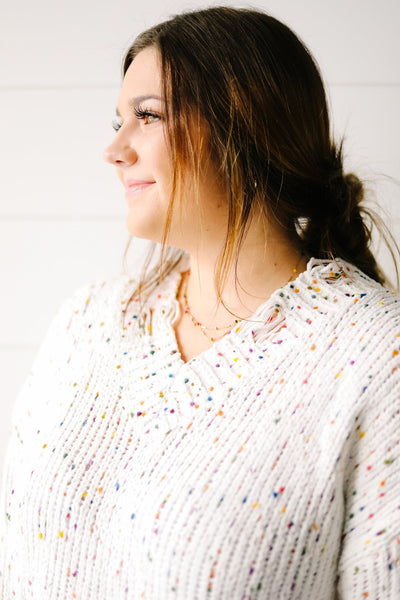 Don't Be A-Frayed Confetti Sweater