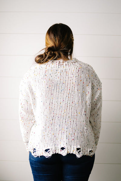 Don't Be A-Frayed Confetti Sweater