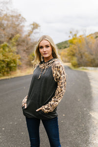 Double Hood Animal Print Raglan Hoodie