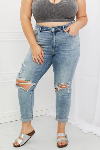 Judy Blue Malia Mid Rise Boyfriend Jeans