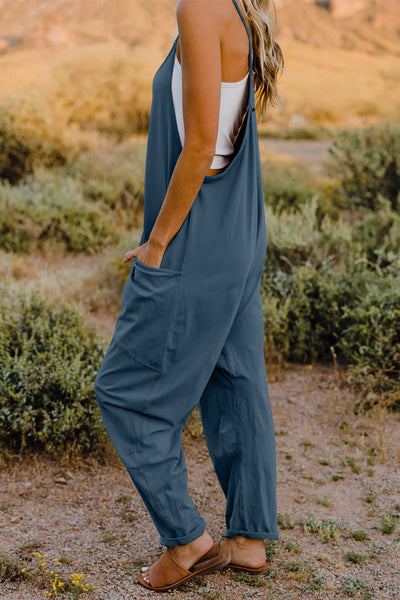 V-Neck Sleeveless Jumpsuit with Pocket - 5 color options