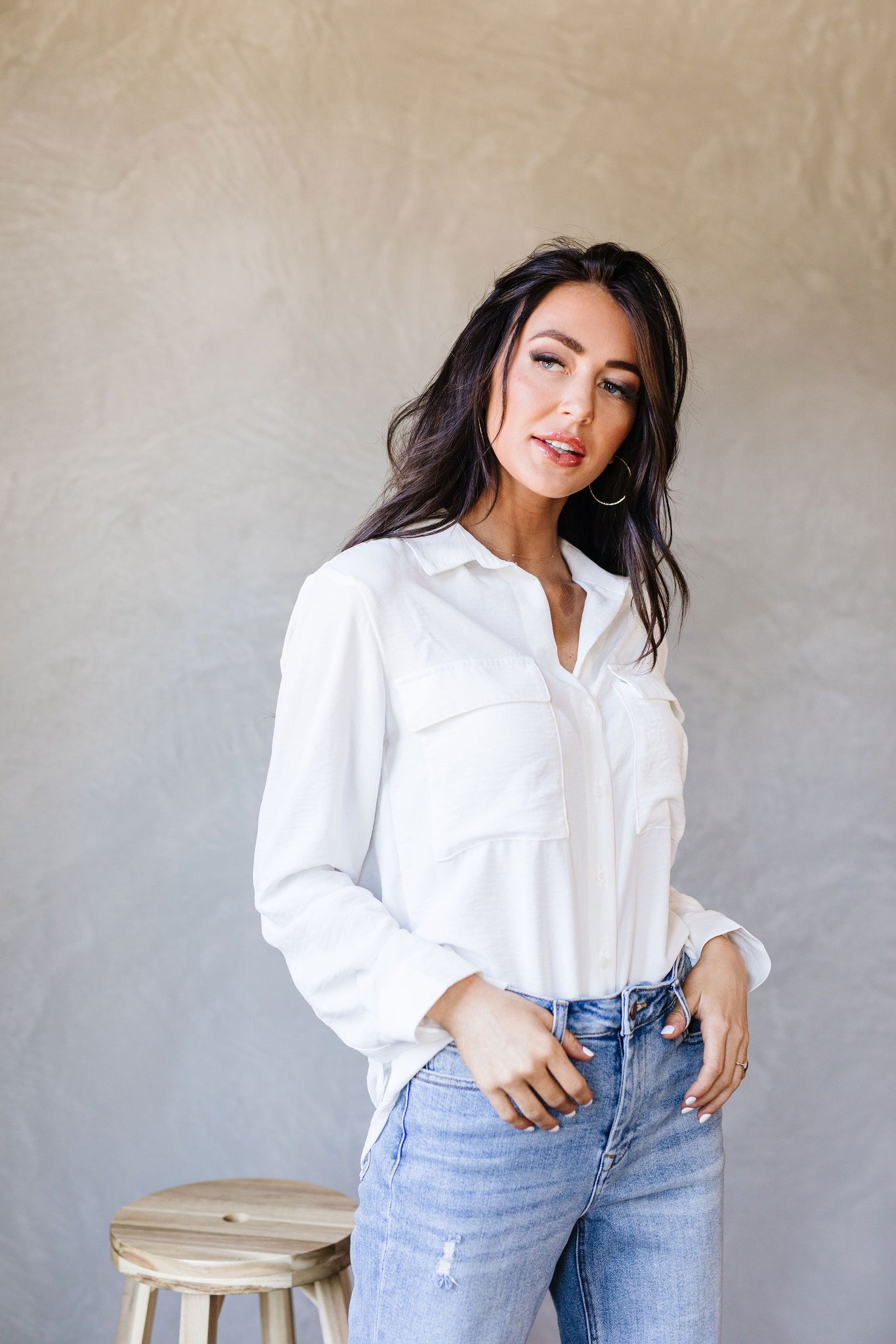 Every Girl's Go-To White Button Down