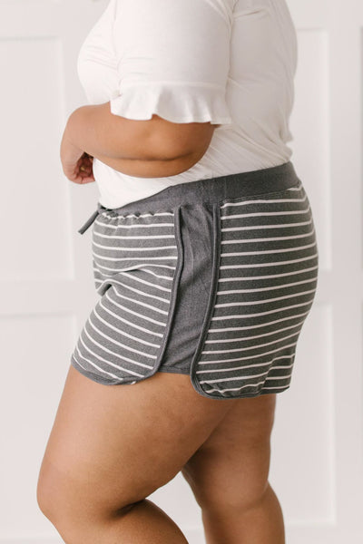 Varsity Stripes Bottoms in Charcoal