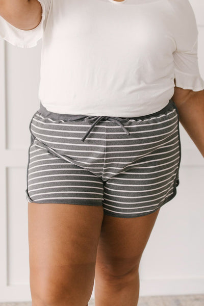 Varsity Stripes Bottoms in Charcoal