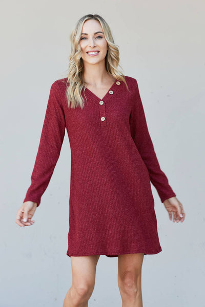Chicago Skyline Ribbed Henley Dress