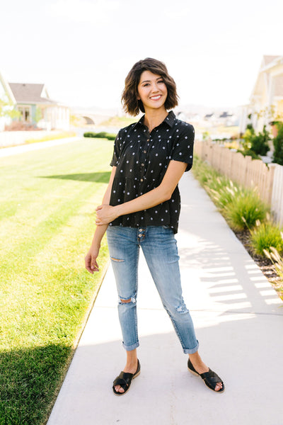 Faded Spots Button-Down In Black