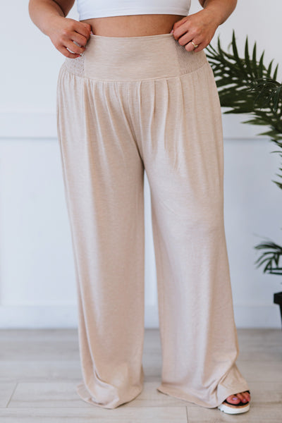 Easy Breezy Palazzo Pants in Beige