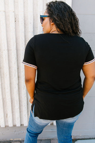 Finishing Touch Embroidered Trim Tee