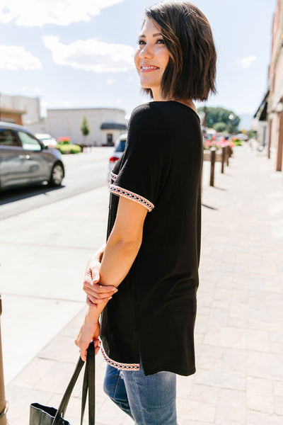 Finishing Touch Embroidered Trim Tee