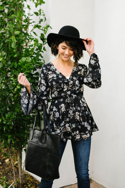 Floral Fantasy Peplum Blouse