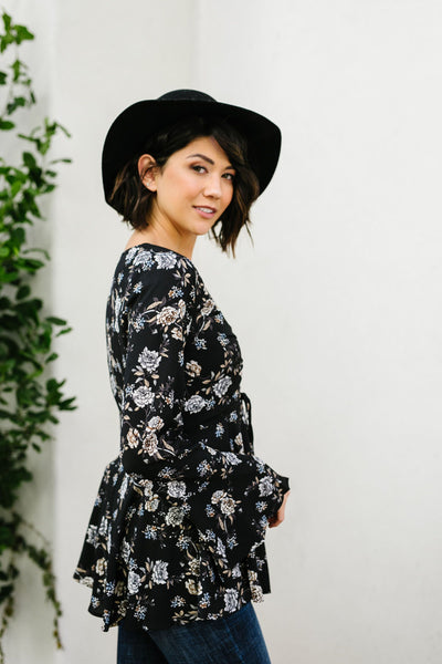 Floral Fantasy Peplum Blouse