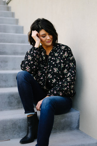 Floral Bomber Jacket