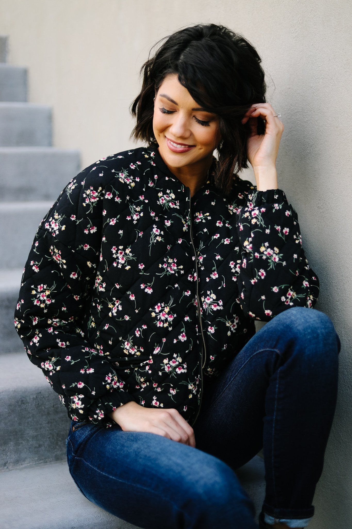 Floral Bomber Jacket