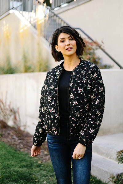 Floral Bomber Jacket