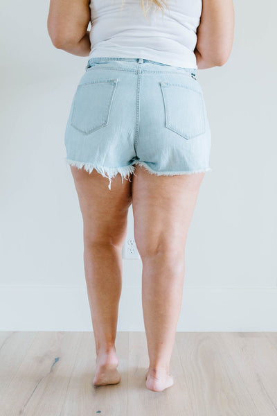 Frazzled Mom Light Wash Cutoffs