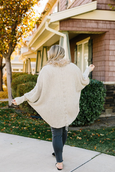 Fur-Ever Young Slouchy Cable Knit Cardigan