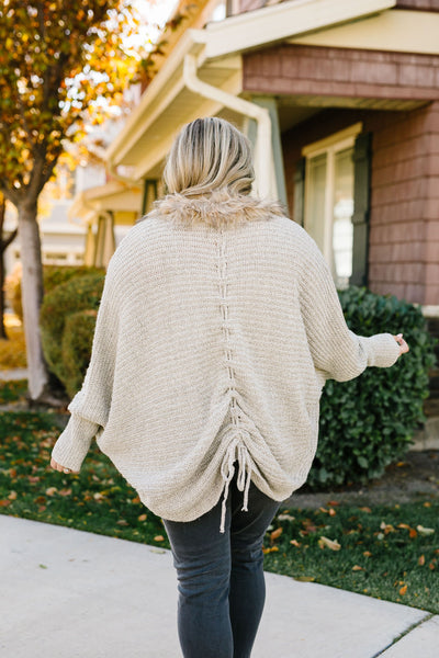 Fur-Ever Young Slouchy Cable Knit Cardigan