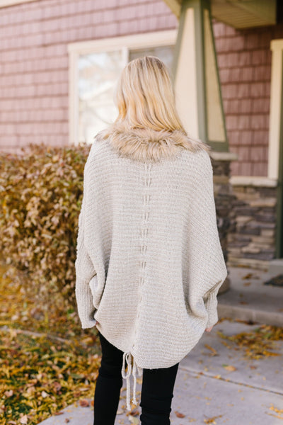 Fur-Ever Young Slouchy Cable Knit Cardigan