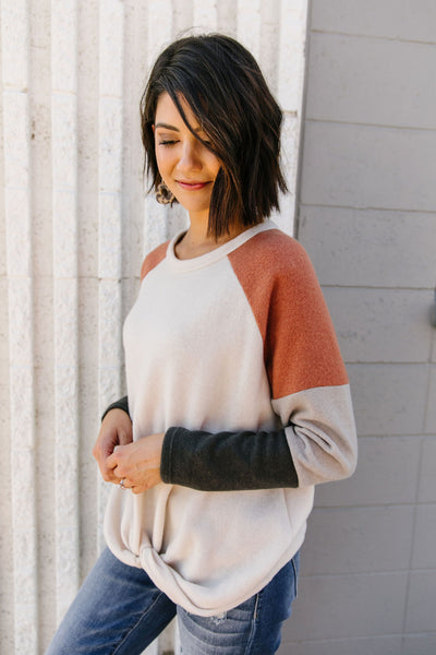 Fuzzy Color Block Top