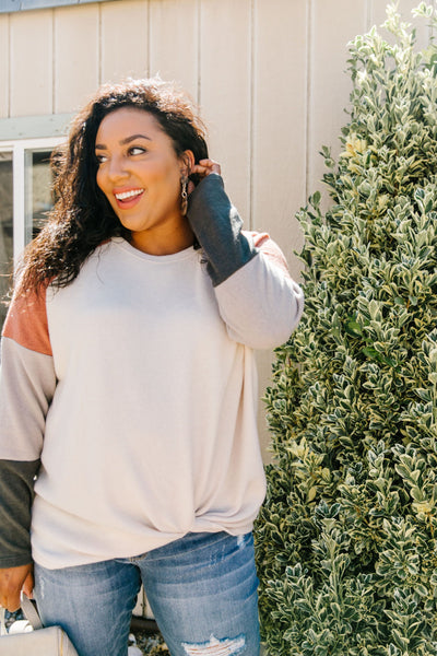 Fuzzy Color Block Top
