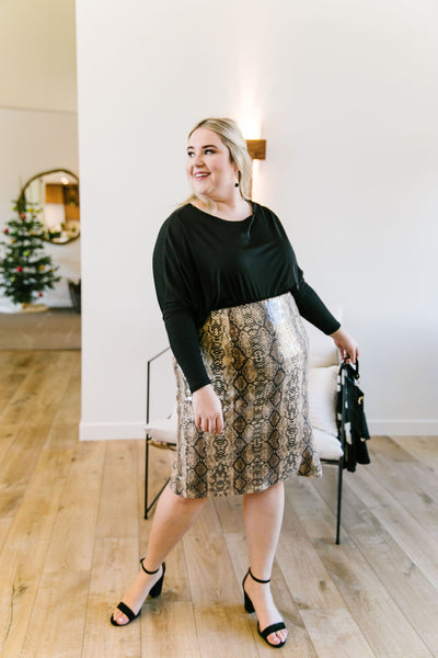 Happy In My Skin Sequin Pencil Skirt