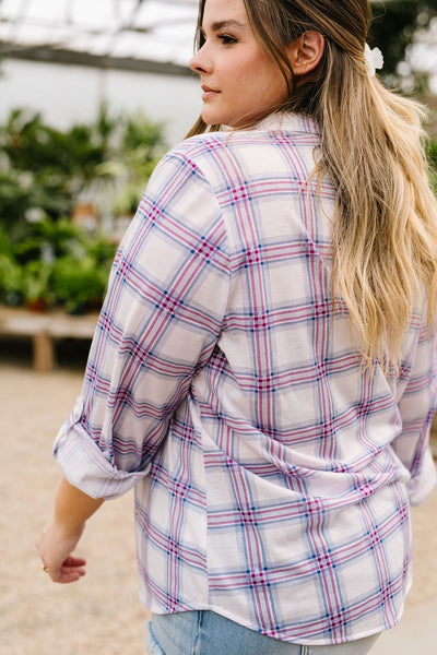 Happy Plaid Button-Down