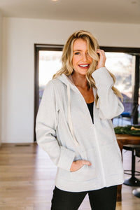 Head Over Heels Sherpa Lined Hoodie In Gray