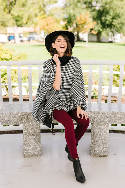 Fleece Lined Leggings In Burgundy