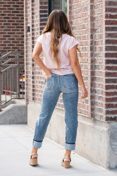Judy Blue Bleach Splash Boyfriend Jeans