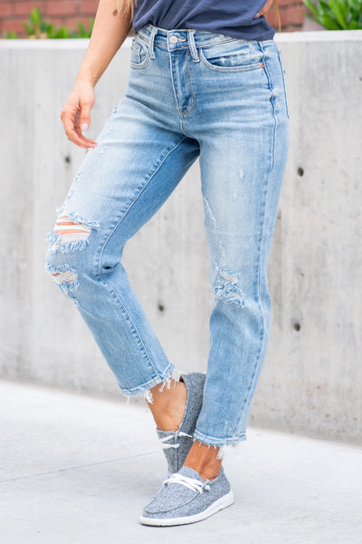 Claire High-Rise Slim Straight Leg Jeans