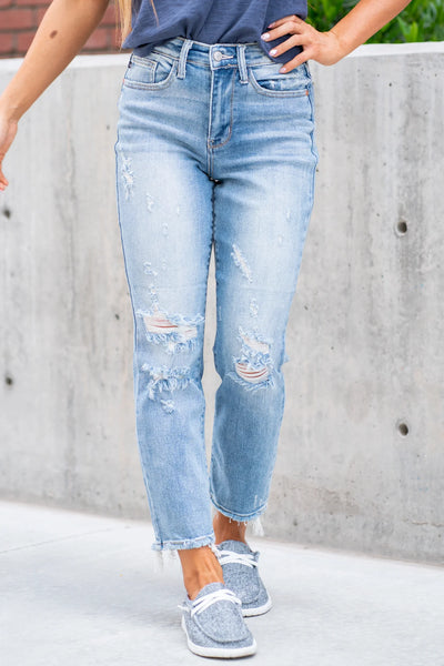 Claire High-Rise Slim Straight Leg Jeans