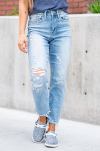 Claire High-Rise Slim Straight Leg Jeans