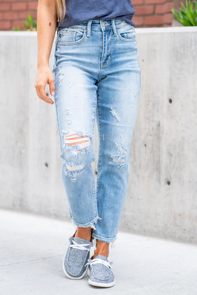 Claire High-Rise Slim Straight Leg Jeans