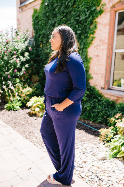 Jump For Joy Navy Jumpsuit