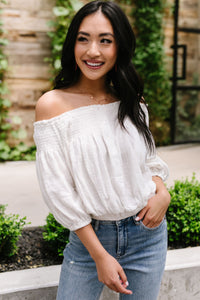 Just Add Sun Off Shoulder Top In White