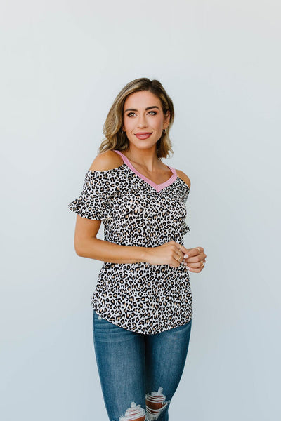 Kitty Cat Cold Shoulder Top