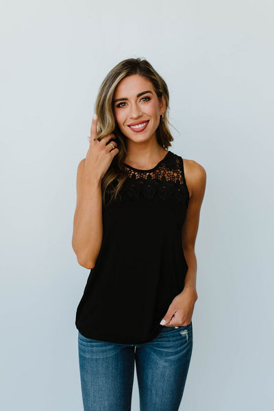 Lace & Shoulders Above The Rest Top In Black