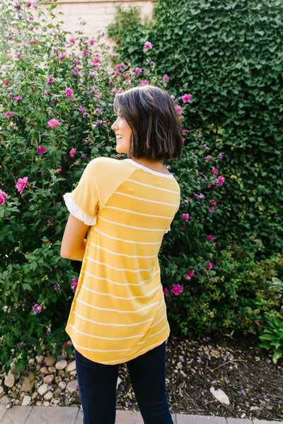 Last Rays Striped Raglan Tee