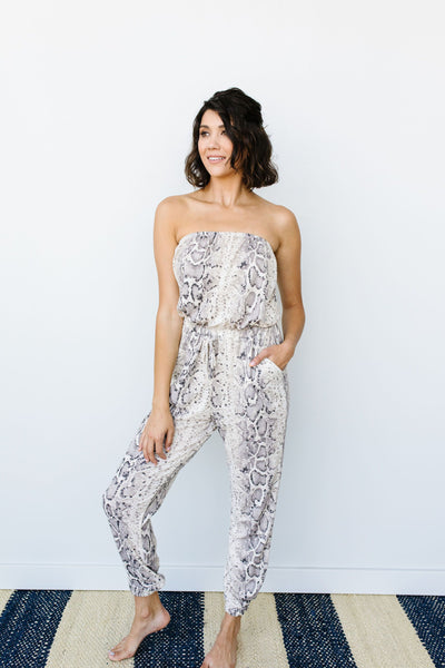 Long & Lean Snakeskin Jumpsuit