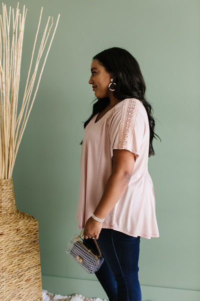 Love The Lace Top In Blush