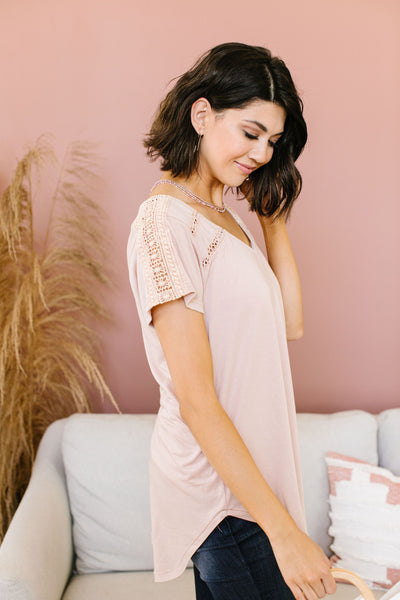 Love The Lace Top In Blush