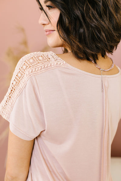 Love The Lace Top In Blush