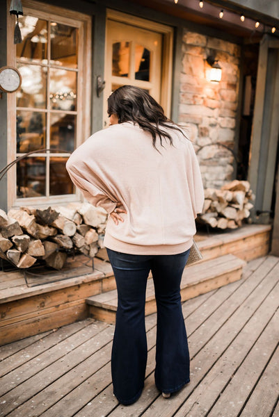 Magnificent V-Neck Top In Taupe