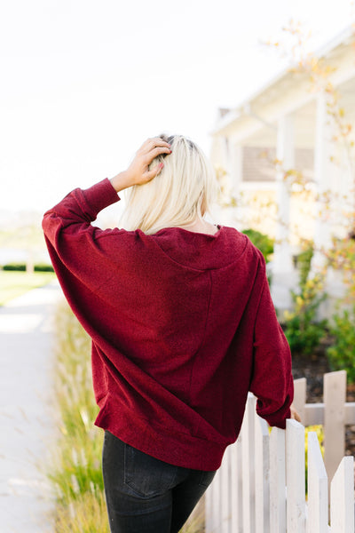 Magnificent V-Neck Top In Wine