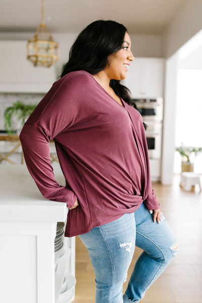 Mauve Modal Twist Top