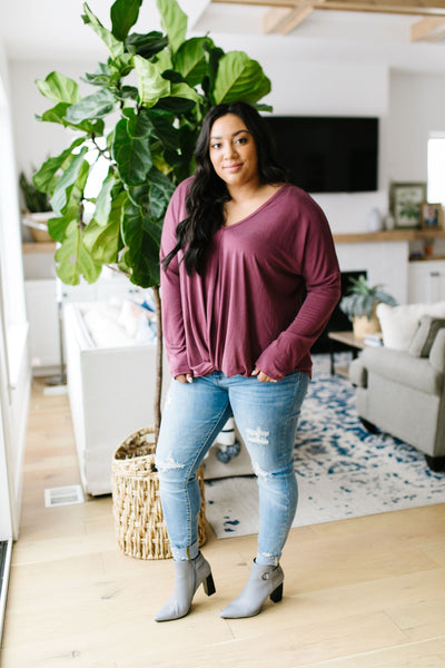 Mauve Modal Twist Top