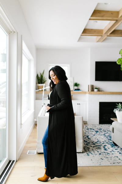 Maxi Cardi In Black